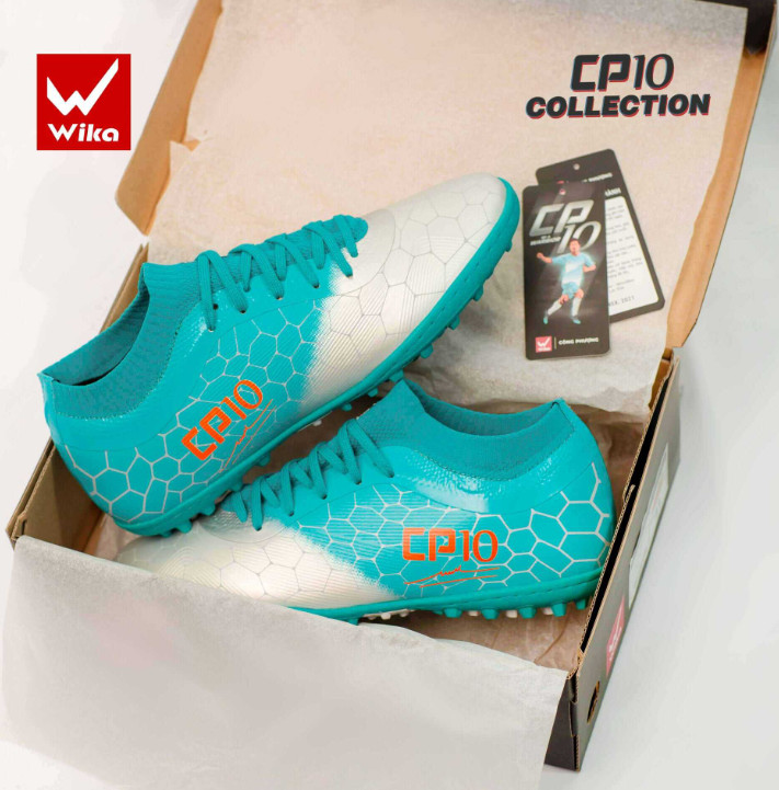 GIẦY ĐÁ BÓNG WIKA - CP10 CÔNG PHƯỢNG - XANH BẠC