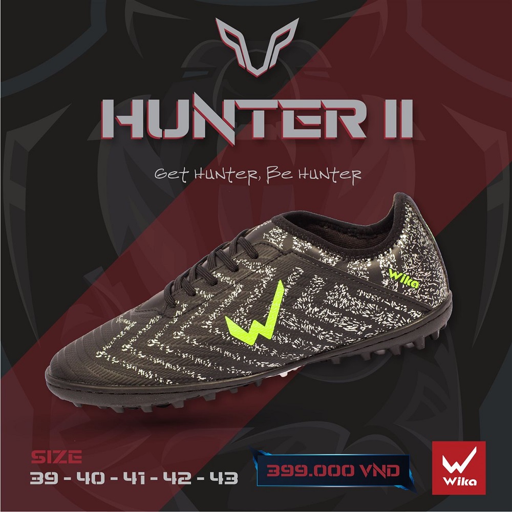 GIÀY BÓNG ĐÁ WIKA HUNTER II - ĐEN