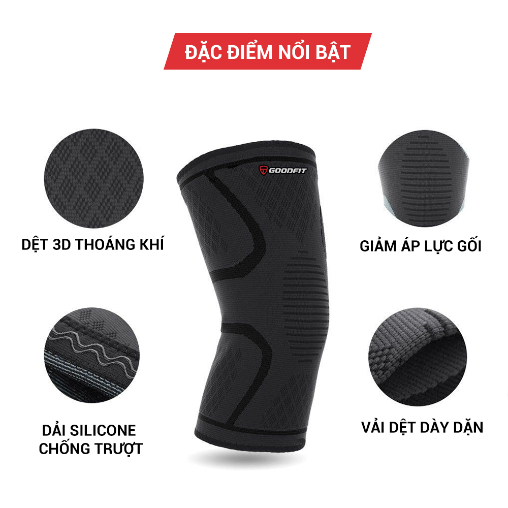 Bó gối thể thao bảo vệ đầu gối GOODFIT GF518K
