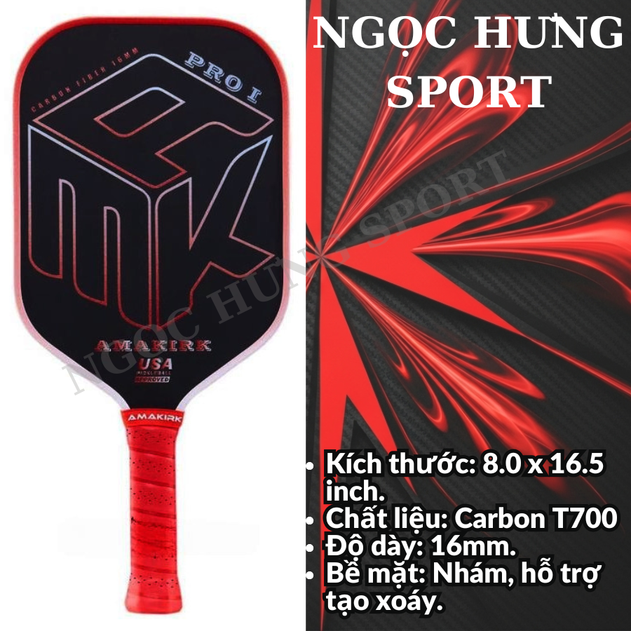 vợt Pickle ball AMAKIRK PRO 1: Làm Chủ Cuộc Chơi.